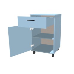 Kontenerek na kółkach jednodrzwiowy z szufladą