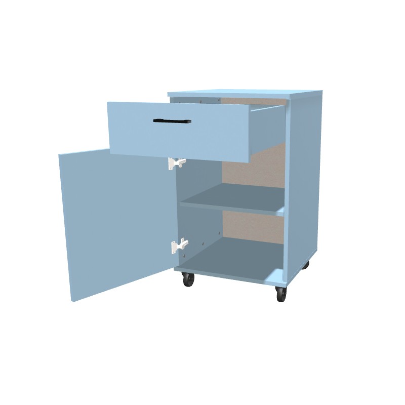 Kontenerek na kółkach jednodrzwiowy z szufladą