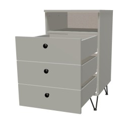 Kontenerek na nóżkach z szufladami + część otwarta