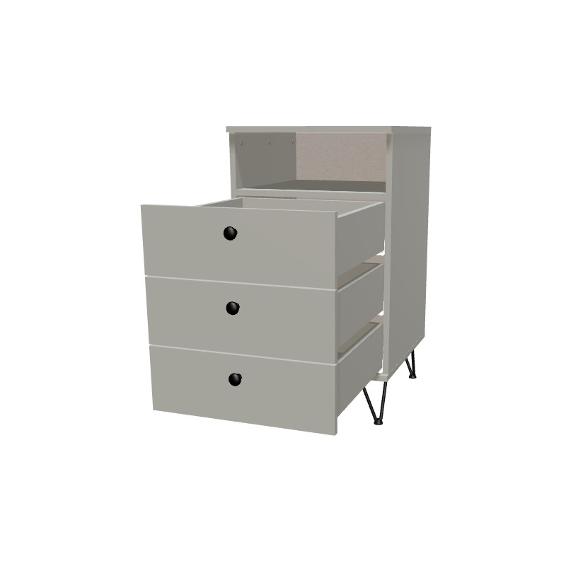 Kontenerek na nóżkach z szufladami + część otwarta