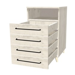 Kontenerek na nóżkach z szufladami + część otwarta