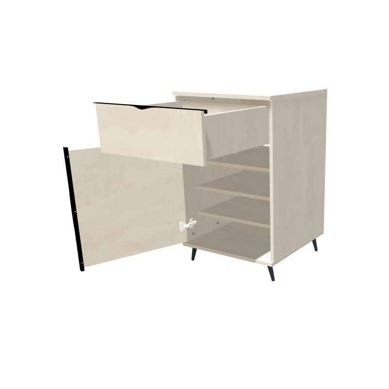 Kontenerek na nóżkach jednodrzwiowy z szufladą