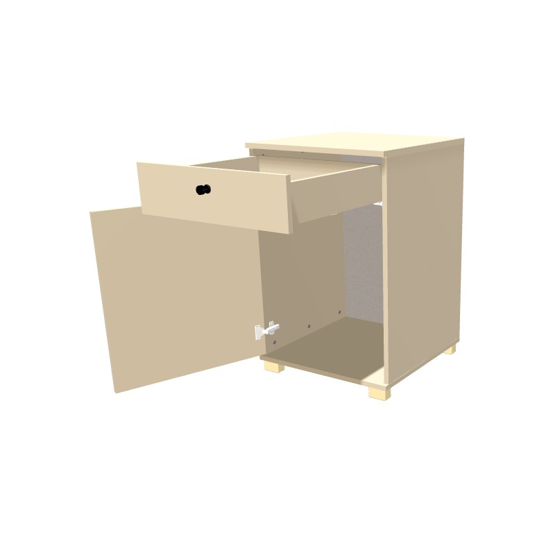 Kontenerek na nóżkach jednodrzwiowy z szufladą