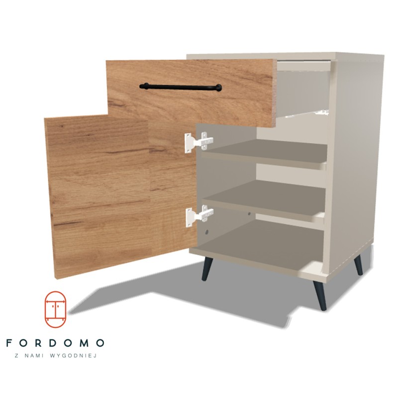 Kontenerek na nóżkach jednodrzwiowy z szufladą