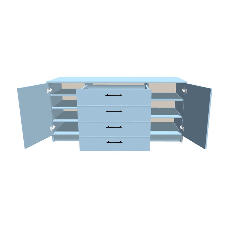 Komoda na cokole dwudrzwiowa z szufladami