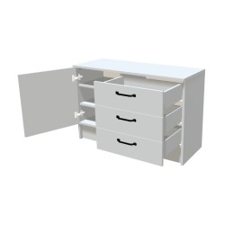 Komoda na cokole z szufladami i półkami (P)