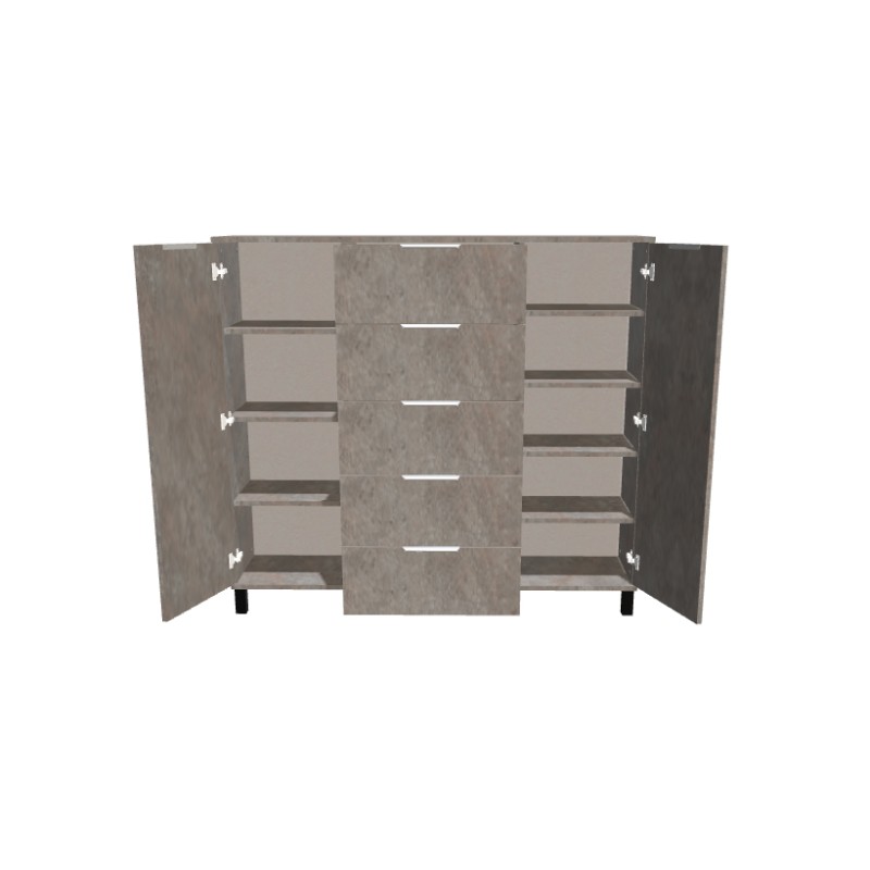 Komoda na nóżkach dwudrzwiowa z szufladami