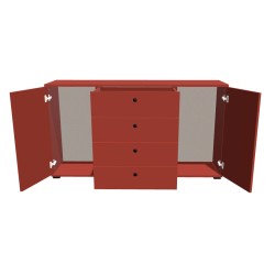 Komoda na nóżkach dwudrzwiowa z szufladami