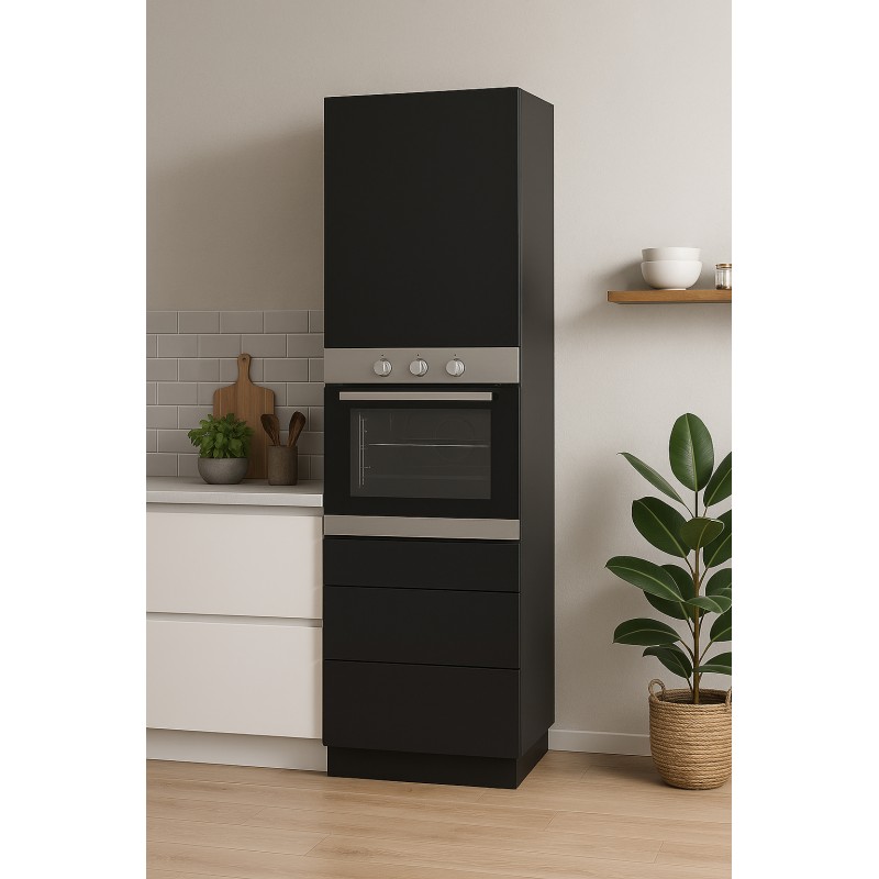 Słupek do zabudowy piekarnika z 3 szufladami