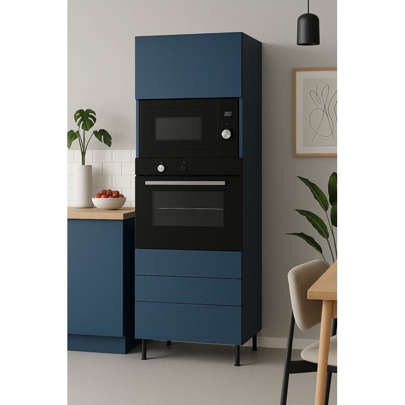 Słupek do zabudowy piekarnika i mikrofalówki z 3 szufladami