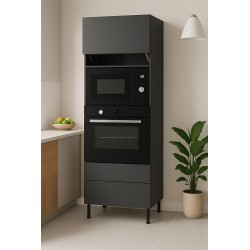 Słupek do zabudowy piekarnika i mikrofalówki z 2 szufladami