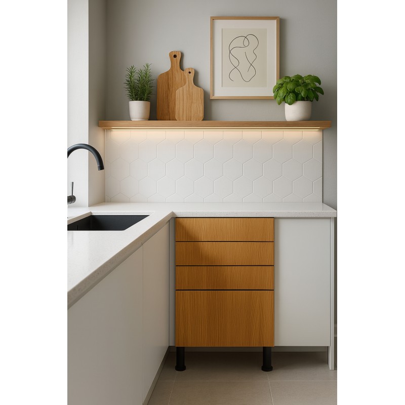 Szafka dolna z asymetrycznym podziałem szuflad (3-1)