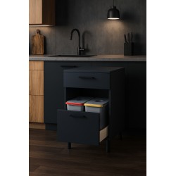 Szafka dolna zlewozmywakowa z szufladą + pojemniki na sortowanie