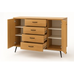 Komoda na nóżkach dwudrzwiowa z szufladami