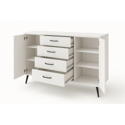 Komoda na nóżkach dwudrzwiowa z szufladami