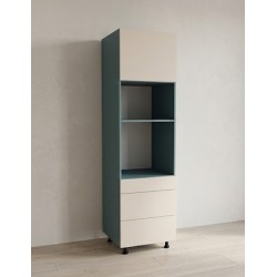 Słupek do zabudowy piekarnika i mikrofalówki z frontem uchylnym i 3 szufladami