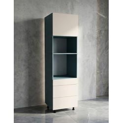 Słupek do zabudowy piekarnika i mikrofalówki z frontem uchylnym i 3 szufladami