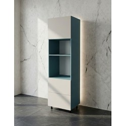 Słupek do zabudowy piekarnika i mikrofalówki z frontem uchylnym i 2 szufladami