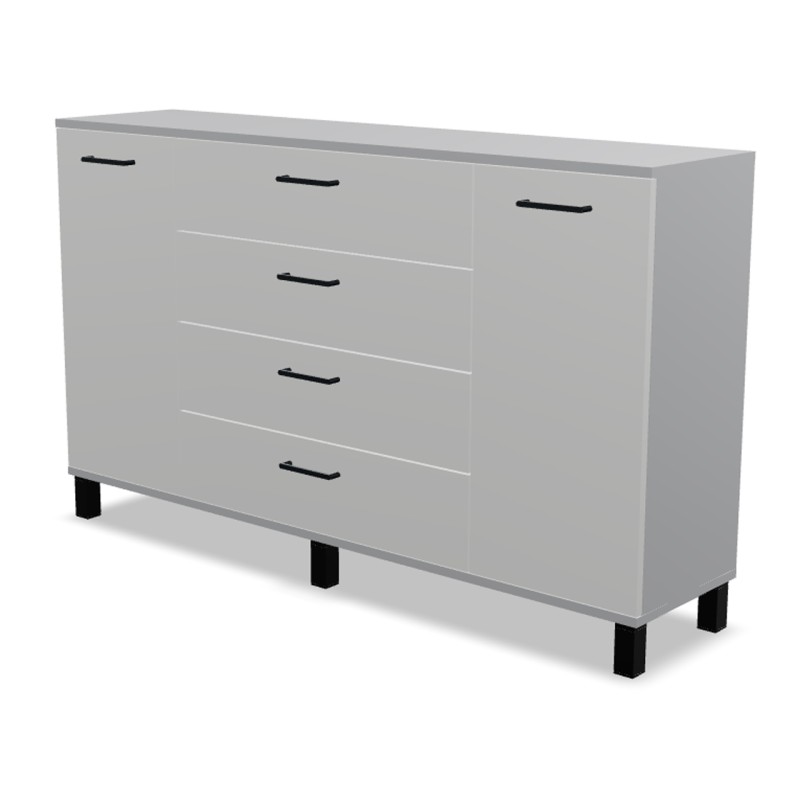 Komoda na nóżkach dwudrzwiowa z szufladami