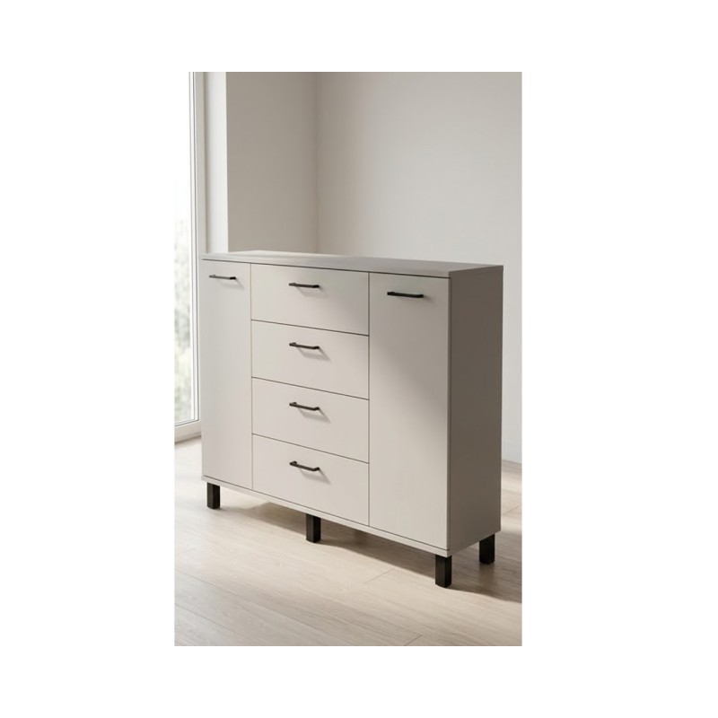 Komoda na nóżkach dwudrzwiowa z szufladami