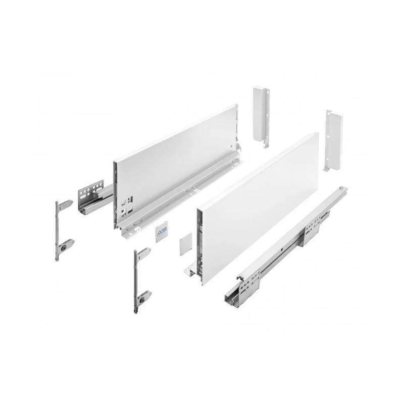 Szuflada GTV AXISPRO, H=168mm, L=550mm, cichy domyk, pełny wysuw, biały (PB-AXISPRO-KPL550C1)