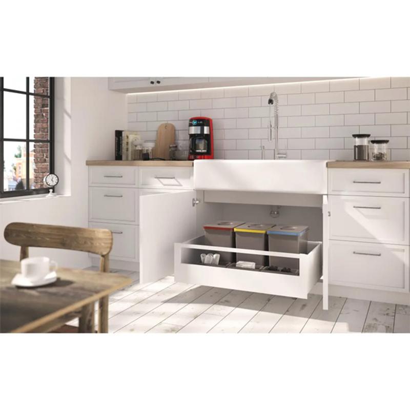 Szuflada GTV AXISPRO, H=200 mm, L=550 mm, cichy domyk, pełny wysuw, biały (PB-AXISPRO-KPL550D1)