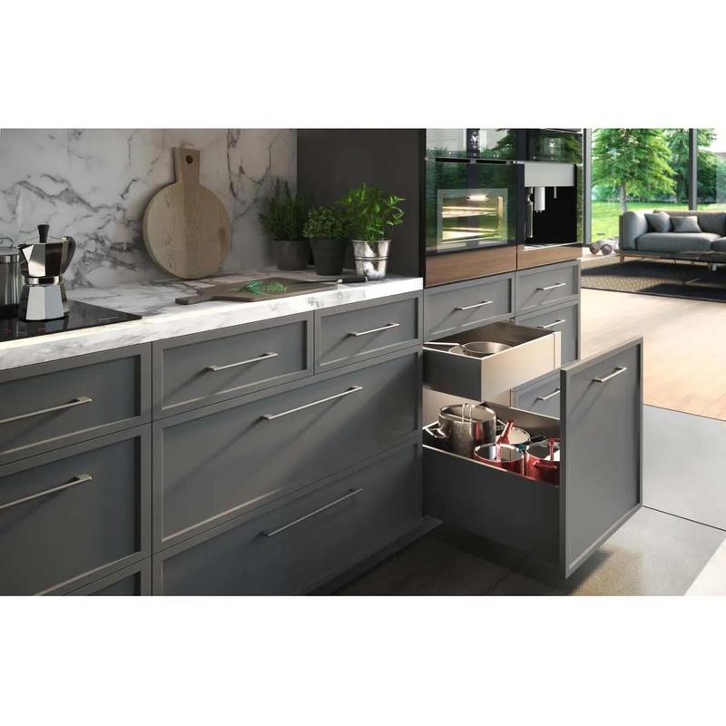 Szuflada GTV AXISPRO, H=120 mm, L=600 mm, cichy domyk, pelny wysuw, antracyt (PB-AXISPRO-KPL600B)