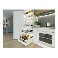 Szuflada GTV AXISPRO, H=120 mm, L=600 mm, cichy domyk, pełny wysuw, biały (PB-AXISPRO-KPL600B1)