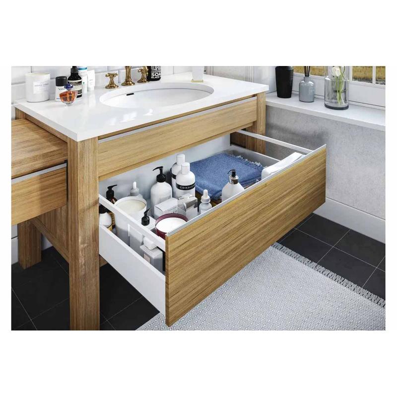 Szuflada GTV AXISPRO, H=120 mm, L=600 mm, cichy domyk, pełny wysuw, biały (PB-AXISPRO-KPL600B1)