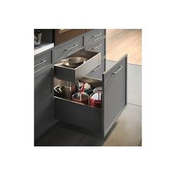 Szuflada GTV AXISPRO, H=200mm, L=600mm, cichy domyk, pełny wysuw, antracyt (PB-AXISPRO-KPL600D)