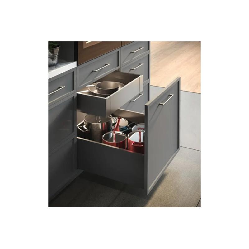 Szuflada GTV AXISPRO, H=200mm, L=600mm, cichy domyk, pełny wysuw, antracyt (PB-AXISPRO-KPL600D)