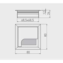 Przepust kablowy GTV Merida 80x80 mm aluminium – do biur i warsztatów