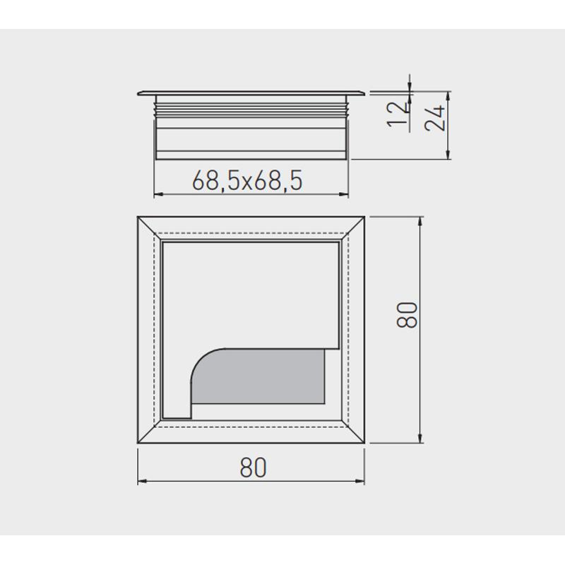 Przepust kablowy GTV Merida 80x80 mm aluminium – do biur i warsztatów