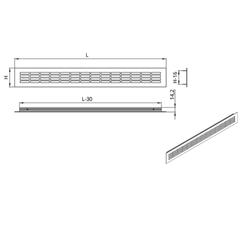 Kratka Wentylacyjna GTV 48x8cm Biała | Przepustowość Powietrza 140cm2