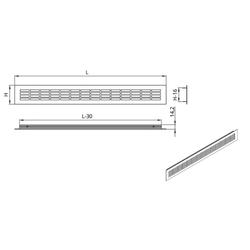 Kratka wentylacyjna KR-398 480x80 czarny mat ATM