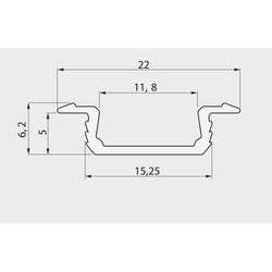 Profil aluminiowy LED wpuszczany GLAX silver 2 m GTV