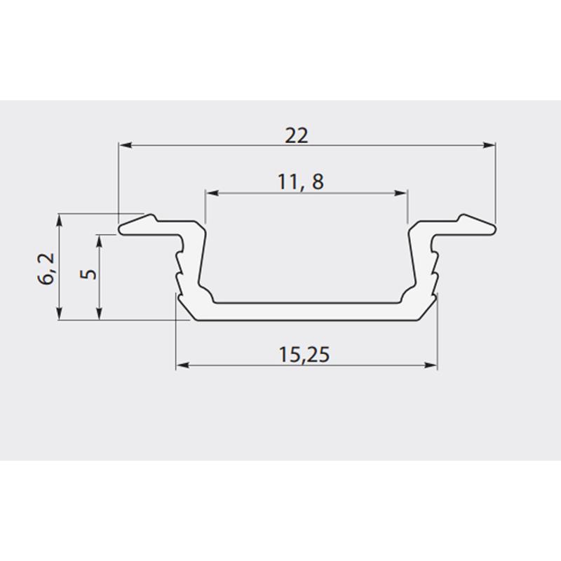 Profil aluminiowy LED wpuszczany GLAX czarny mat 2 m GTV