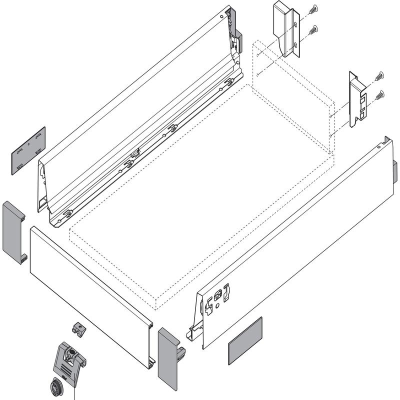 Blum TANDEMBOX front wewnętrzny do przycięcia, bez wpustu