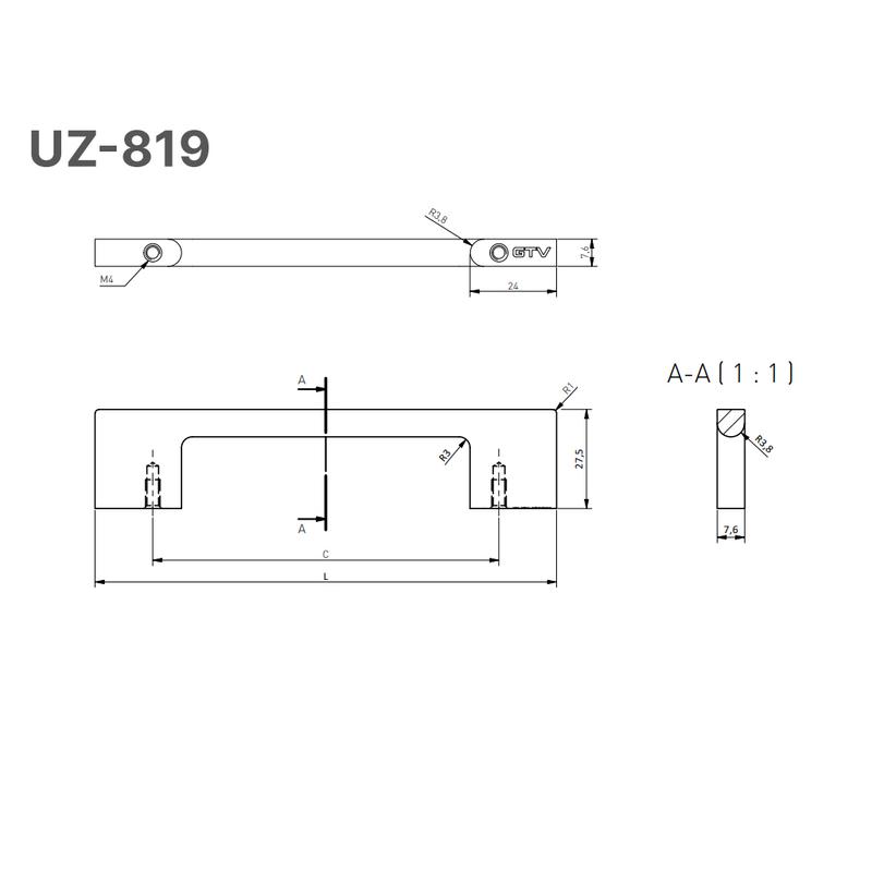 Nowoczesny Uchwyt Meblowy GTV UZ-819 Czarny - Styl i Funkcjonalność