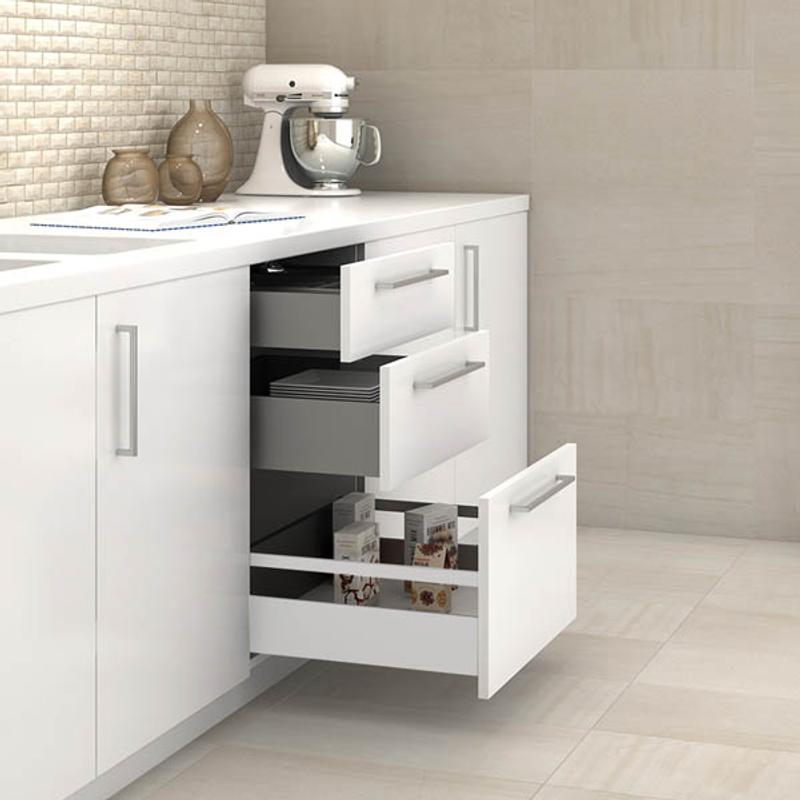 Zestaw relingów do szuflad kuchennych i łazienkowych 450mm, biały