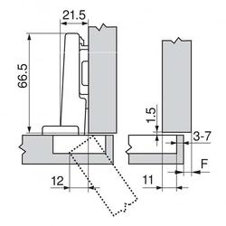 BLUM 71T3550 CLIP Top zawias 110 stopni prosty, sprężyna, na wkręty | FORDOMO