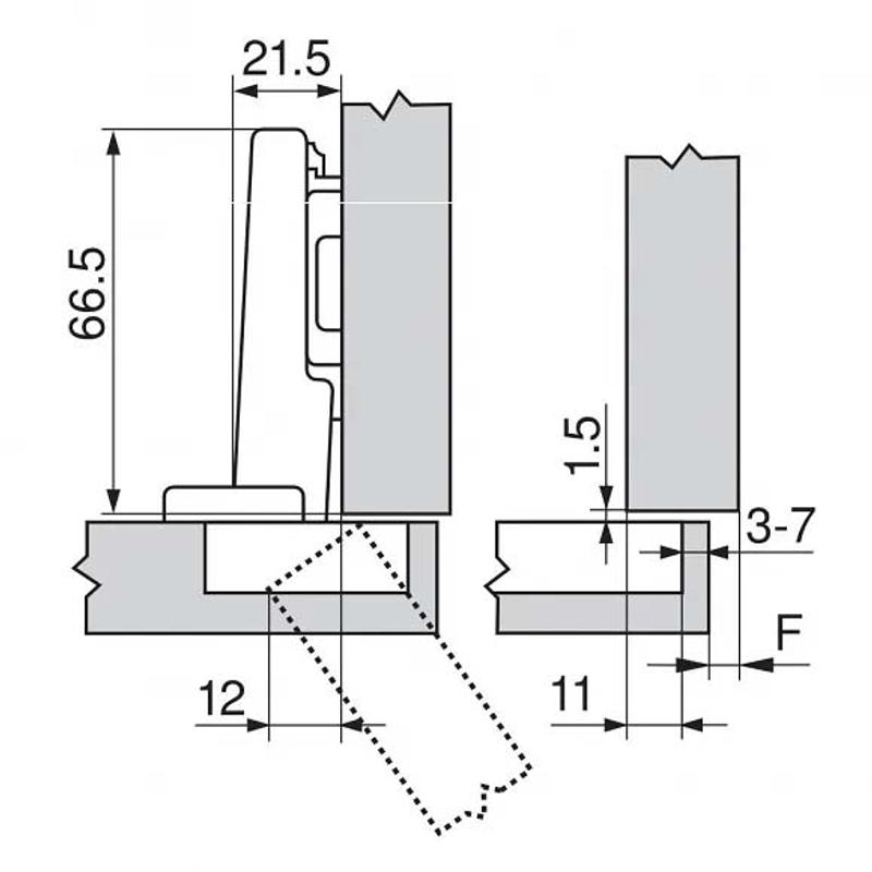 BLUM 71T3550 CLIP Top zawias 110 stopni prosty, sprężyna, na wkręty | FORDOMO