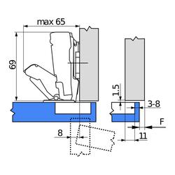 Zawias prosty BLUM 70T6550 CLIP top do drzwi nakładanych | FORDOMO