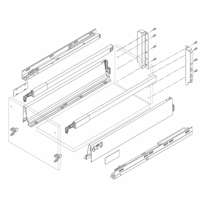 Tandembox Antaro Blum D (wysoka), L-600mm, Jedwabiście biały