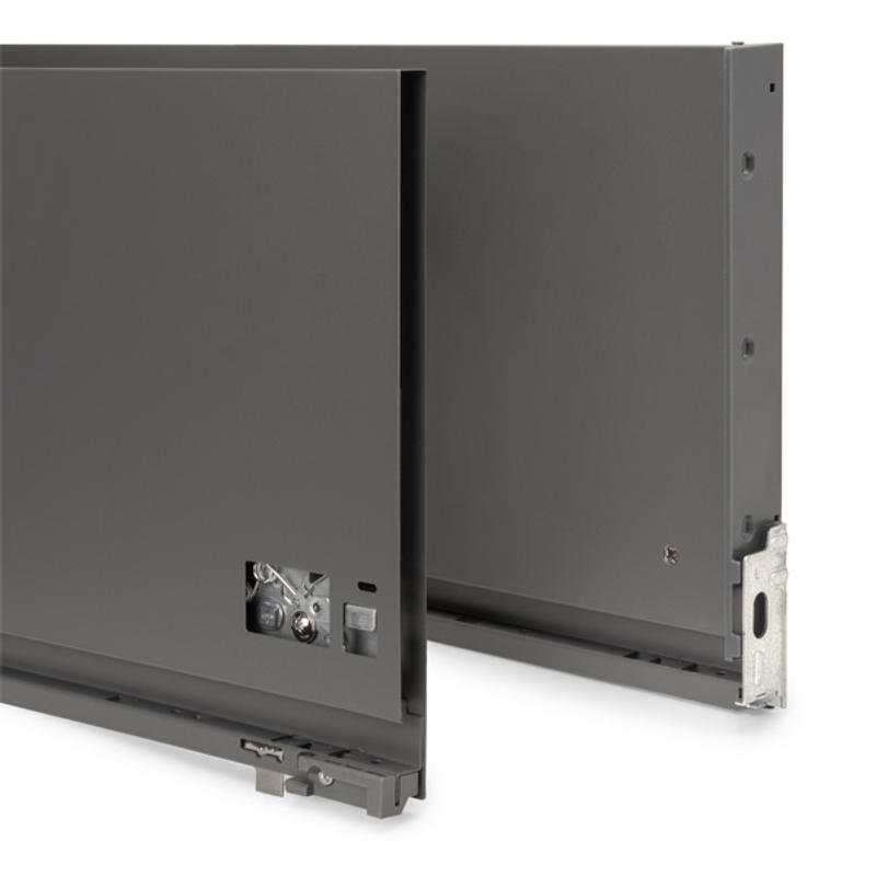 Szuflada cienkościenna VERTEX 3D 500mm, wysokość 242mm, 60kg - szary antracyt