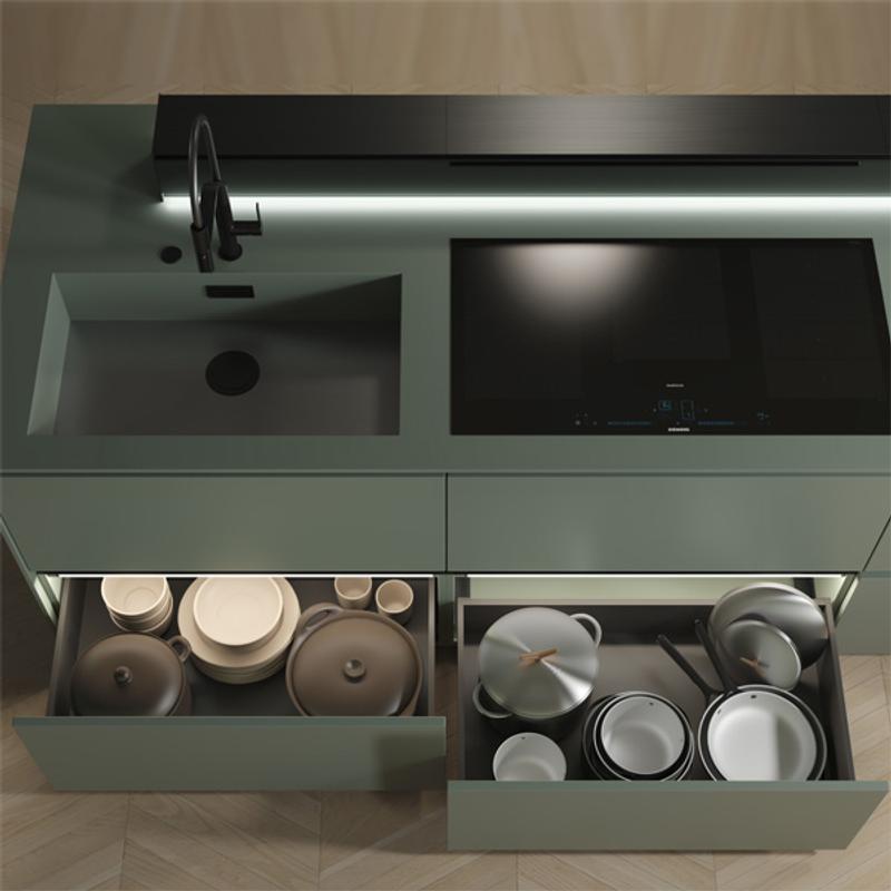 Szuflada cienkościenna VERTEX 3D 500mm, wysokość 242mm, 60kg - szary antracyt