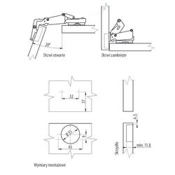 GTV zawias 165 stopni hydrauliczny z euro cichy domyk ZM-HCKT165ZE-S