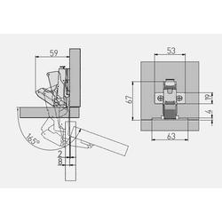 GTV zawias 165 stopni hydrauliczny z euro cichy domyk ZM-HCKT165ZE-S
