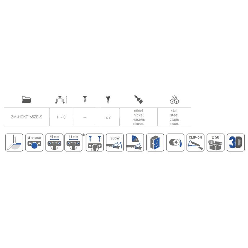 GTV zawias 165 stopni hydrauliczny z euro cichy domyk ZM-HCKT165ZE-S