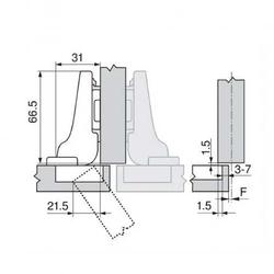 BLUM zawias CLIP TOP BLUMOTION 110 stopni, drzwi bliźniacze 71B3650